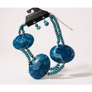 Statement Necklace and Earrings Set  see measurements